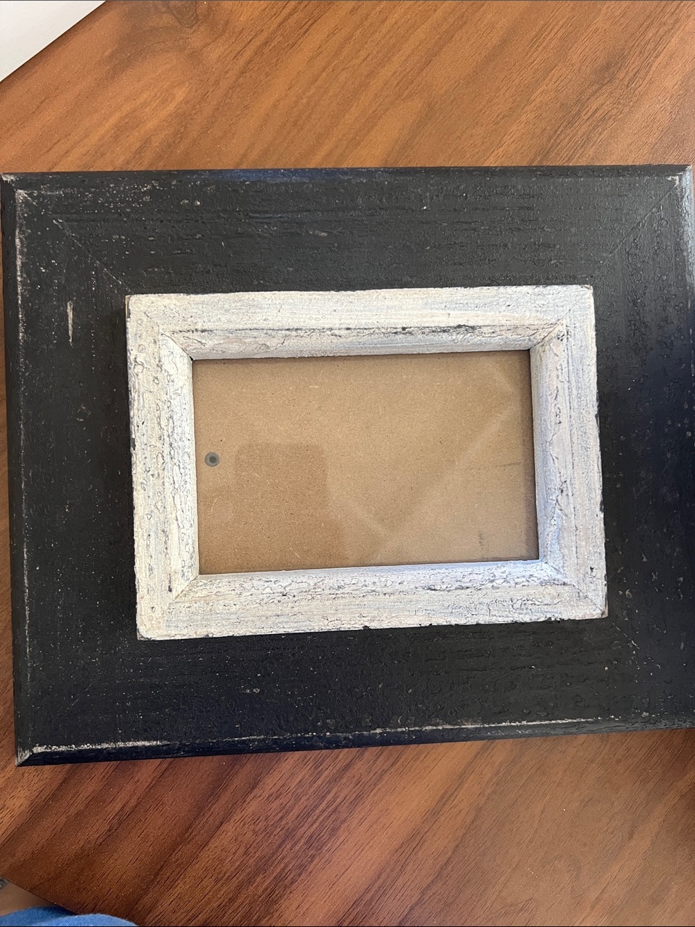 Rustic White and Black Wood Picture Frame - Home Accents